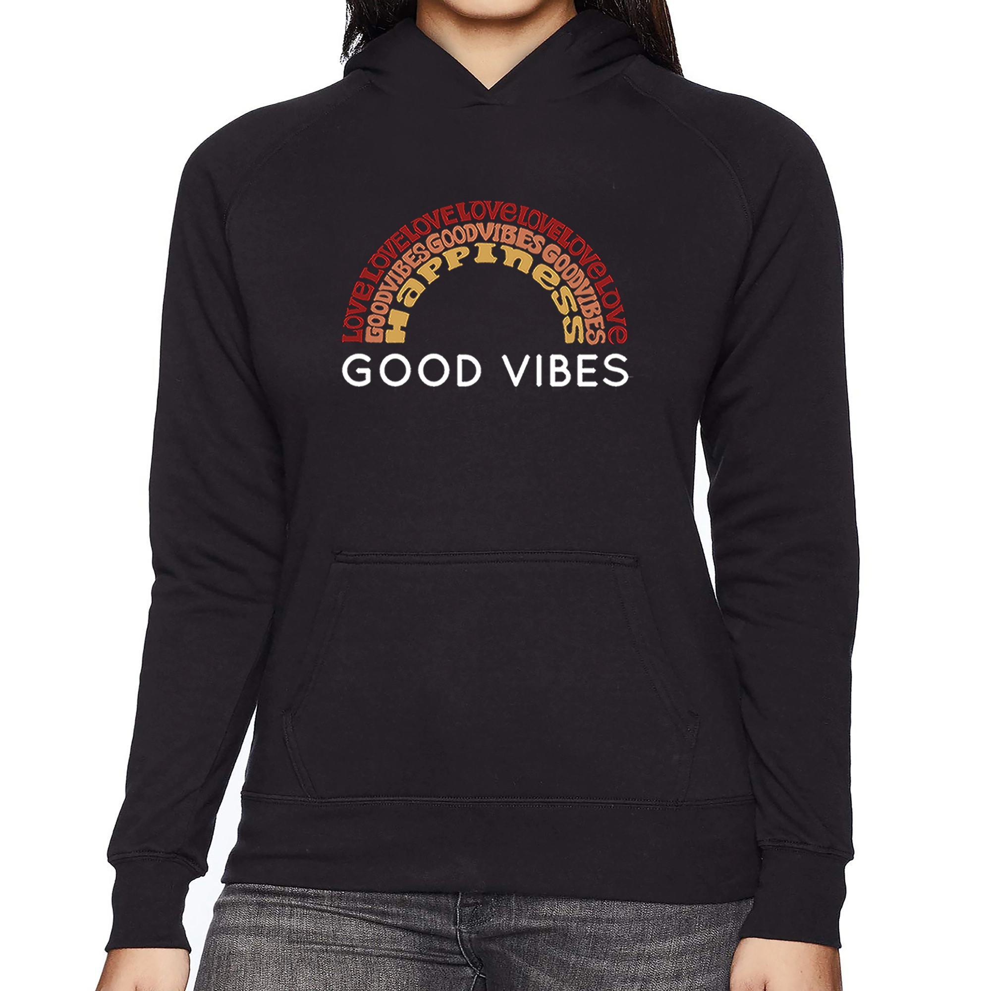 LA Pop Art Good Vibes - Women's Word Hooded Sweatshirt