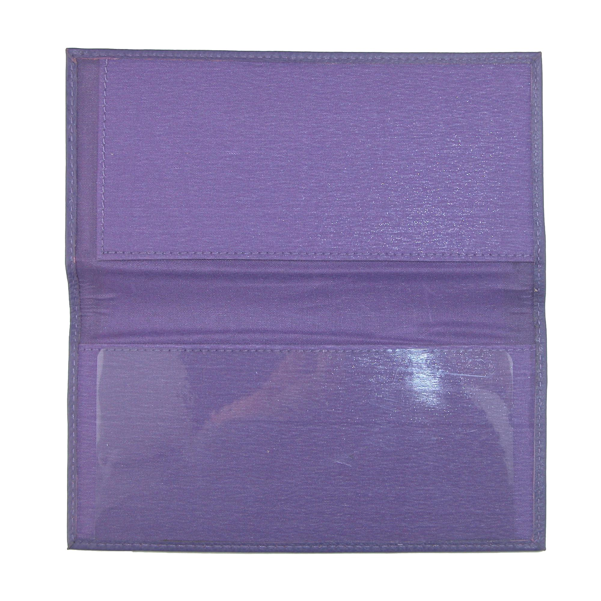 CTM Leather Solid Color Checkbook Cover Wallet