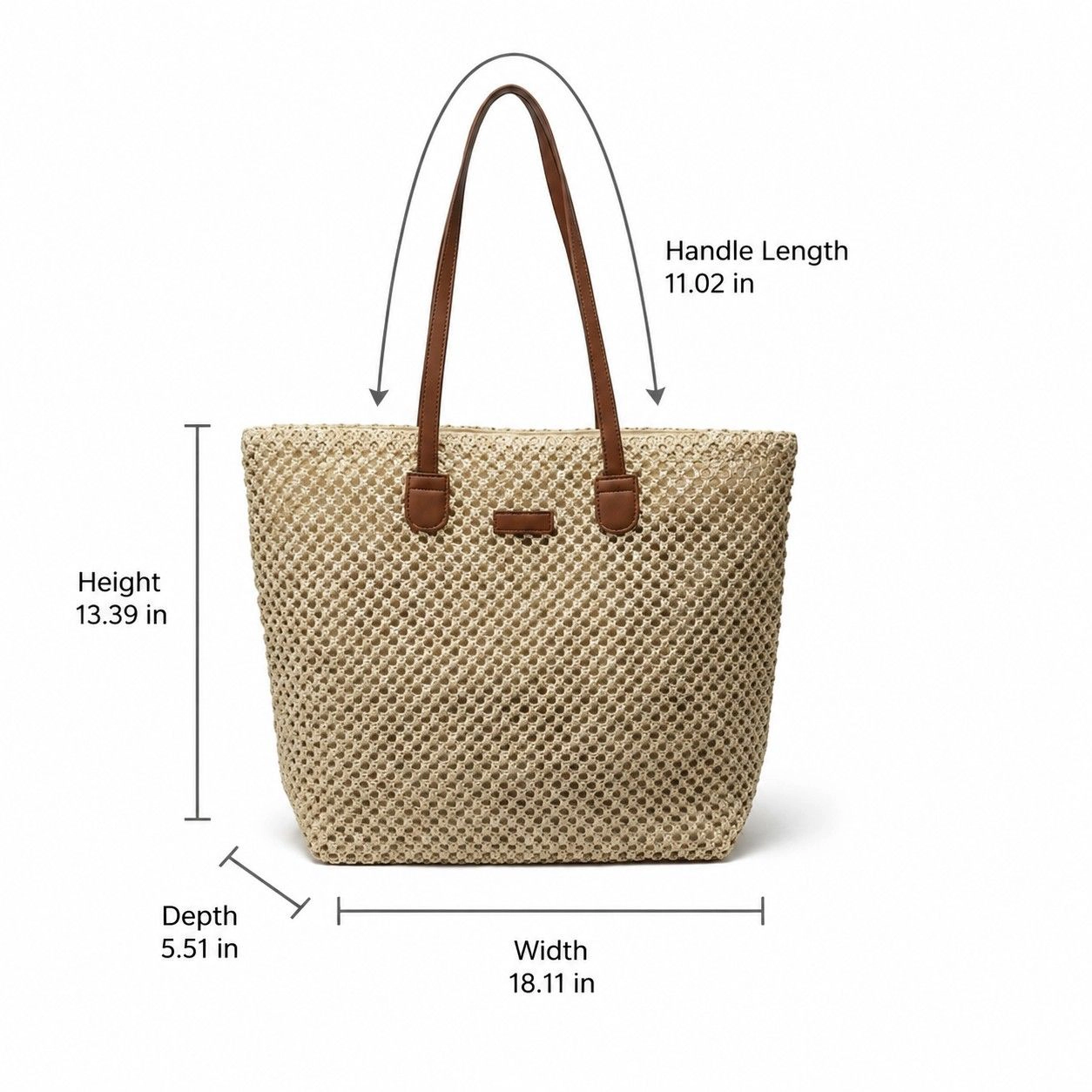 Alilang Women's Woven Straw Tote Bag Faux Leather Handles Large Capacity Shoulder Handbag for Everyday Use