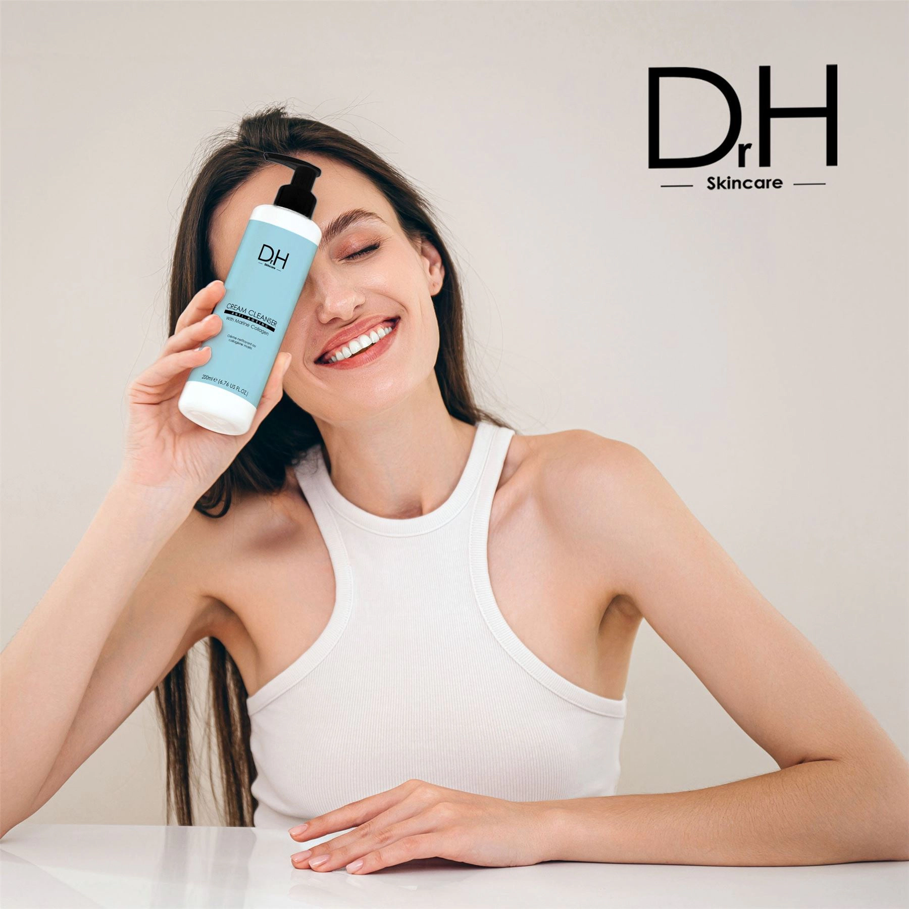 Dr H Anti-Ageing Cream Cleanser with Marine Collagen 200ml - Acne & Blemish Control, Pore Minimising, Brightening