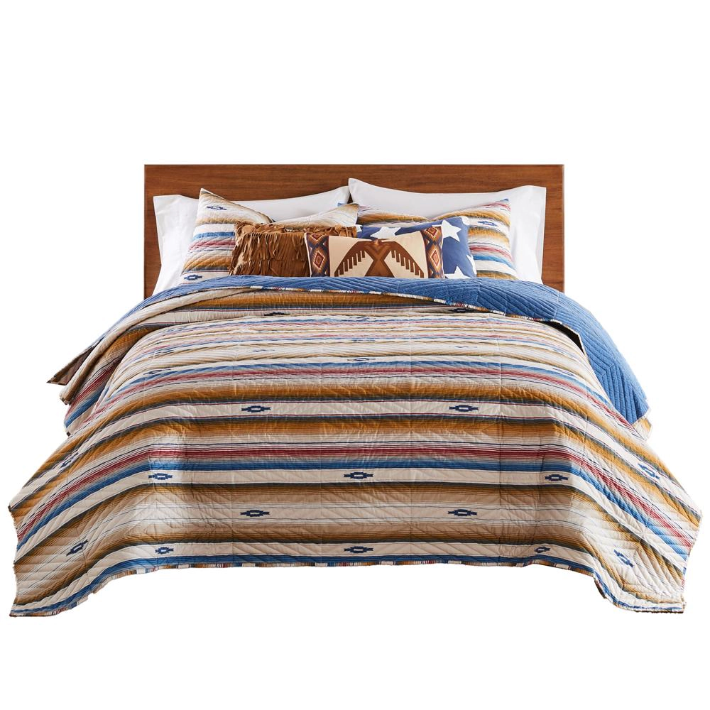 Barefoot Bungalow Painted Desert Embellished with Thunderbird Motifs and Geometric Chevron Quilt Set