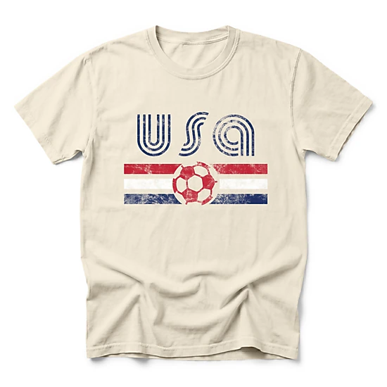 Simply Sage Market - Men's Garment Dyed Graphic T-Shirt - USA Soccer Flag