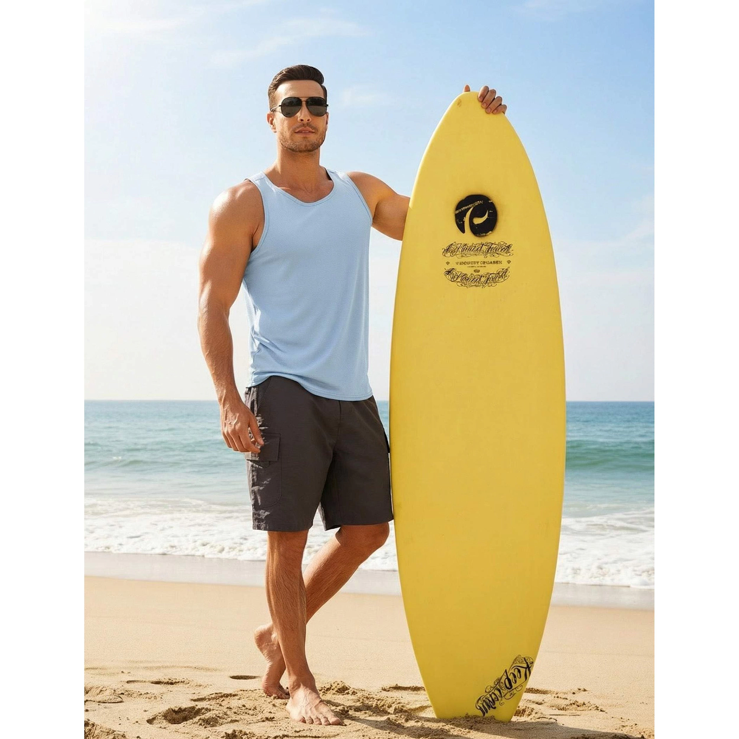 Pinspark Men's Athletic Tank Top Sleeveless Workout Shirt