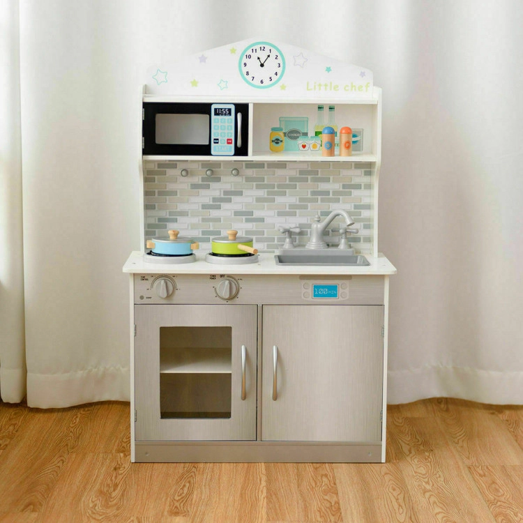 Hivvago Kid's Wooden Pretend Cooking Play Kitchen Set