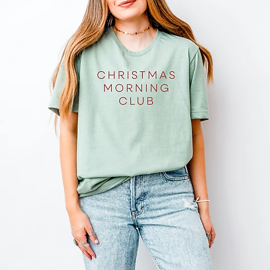 Simply Sage Market - Women's Short Sleeve Graphic T-Shirt - Christmas Morning Club