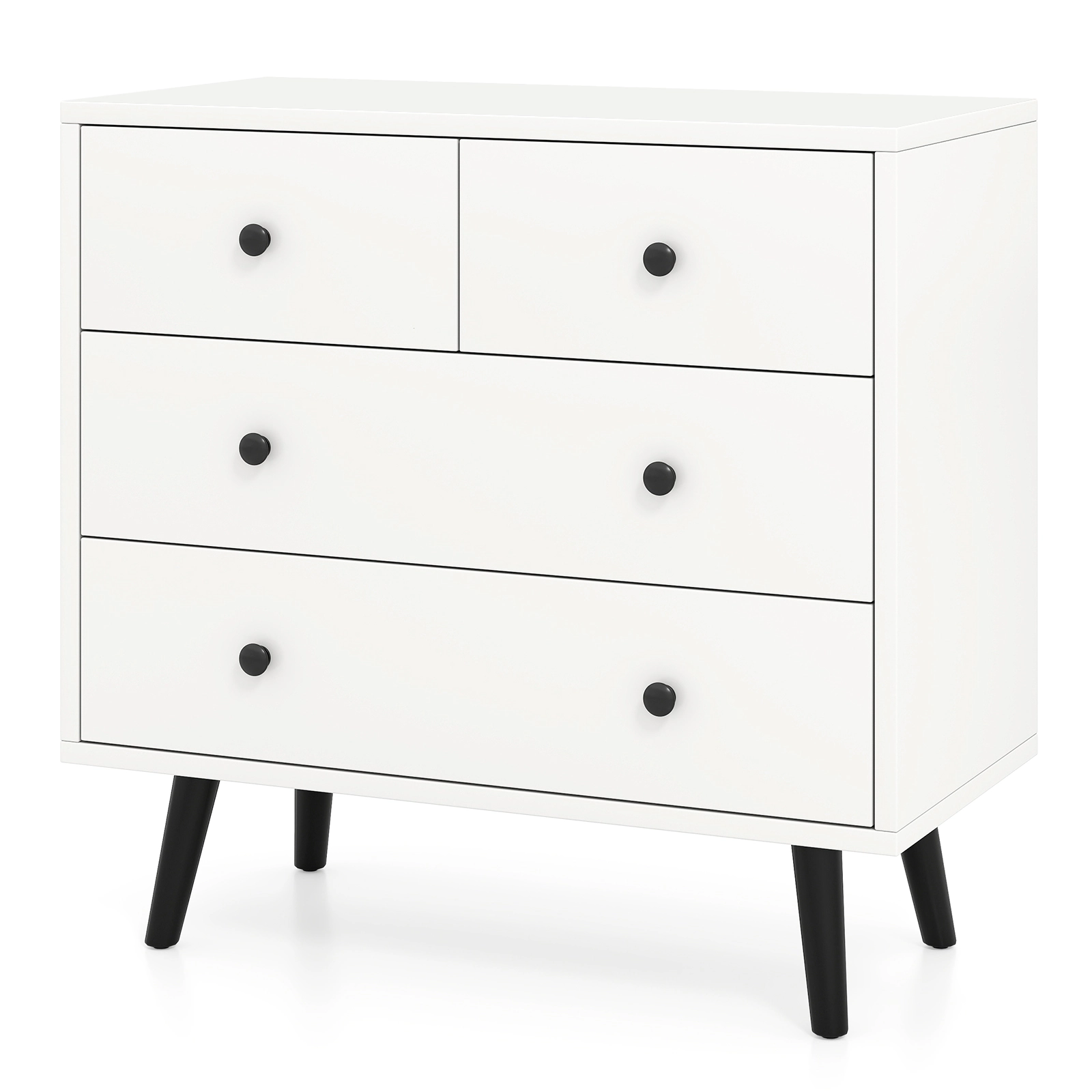 SUGIFT 4-Drawer Freestanding Dresser Chest of Drawers Sideboard Cabinet 110-lb Top Capacity 32-in Tall White