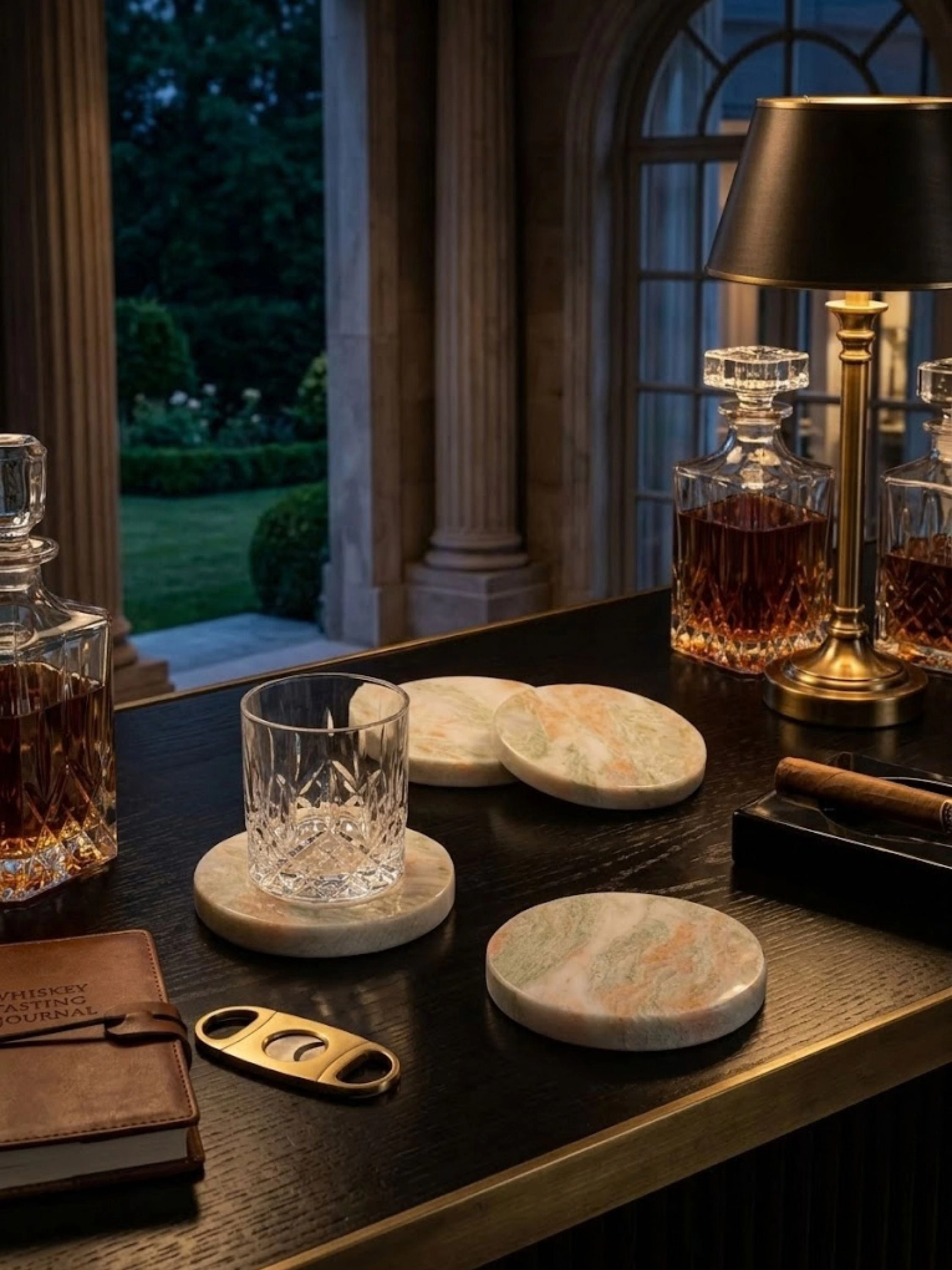 GAURI KOHLI Moonlight Onyx Coasters