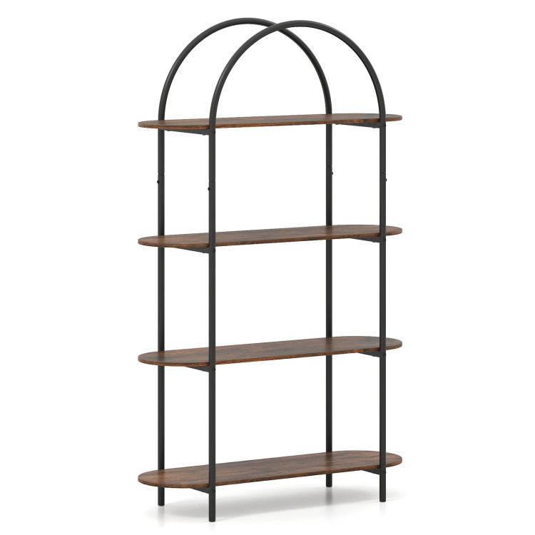 Hivvago 4-Tier Open Bookcase with Sturdy Metal Frame for Living Room