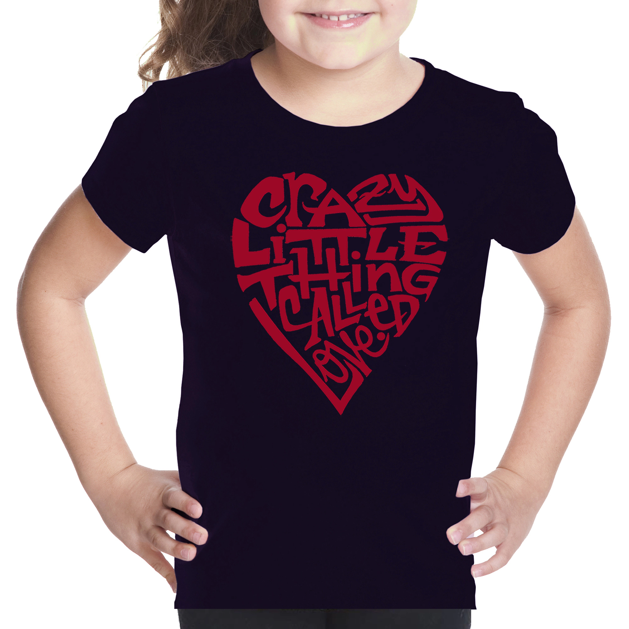 LA Pop Art Girls Word T-Shirt - Crazy Little Thing Called Love