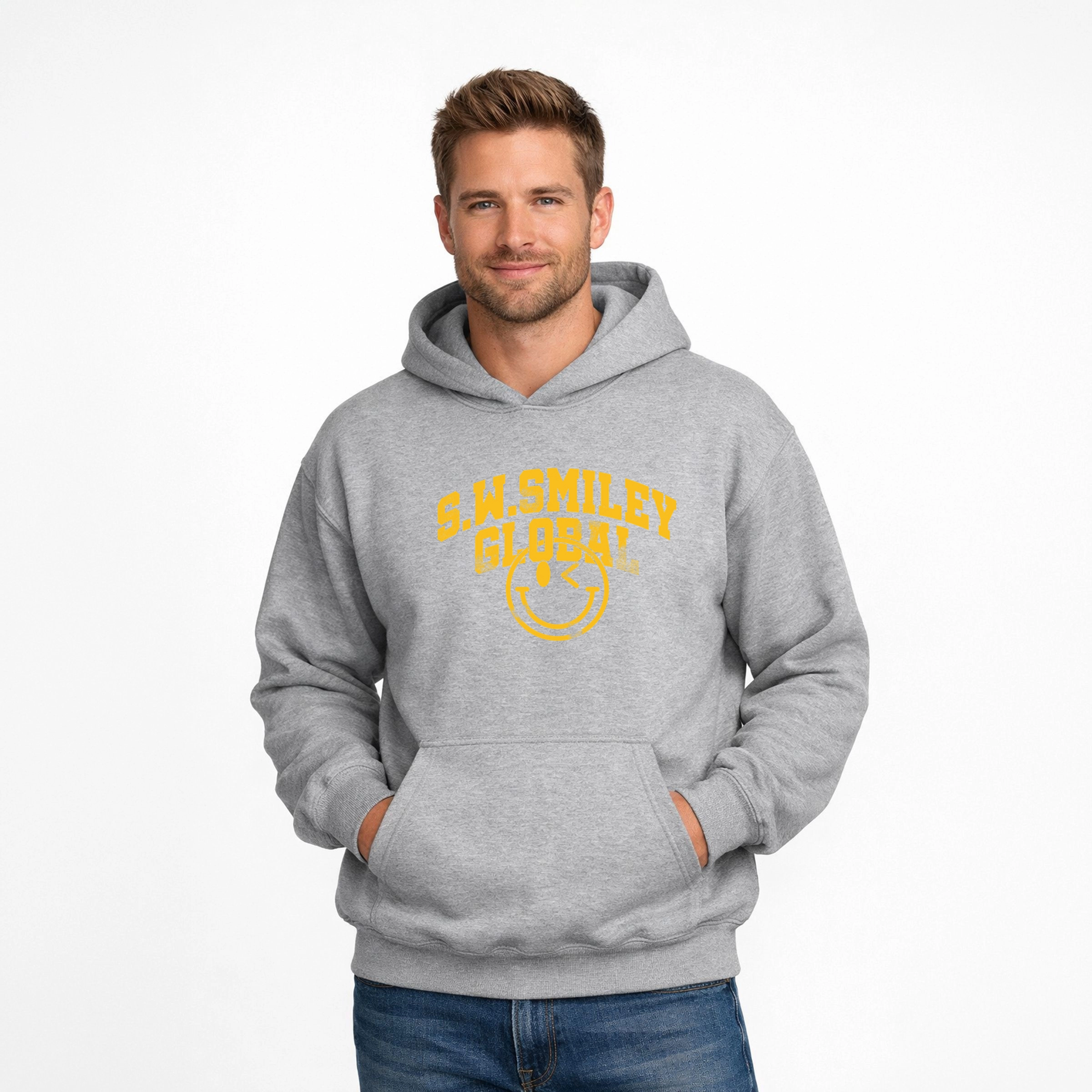 Simply Sage Market - Men's Graphic Hoodie S.W.Smiley Global Varsity