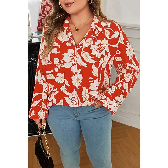 Threaded Pear Women's Shelby Print Loose Up PLUS Shirt