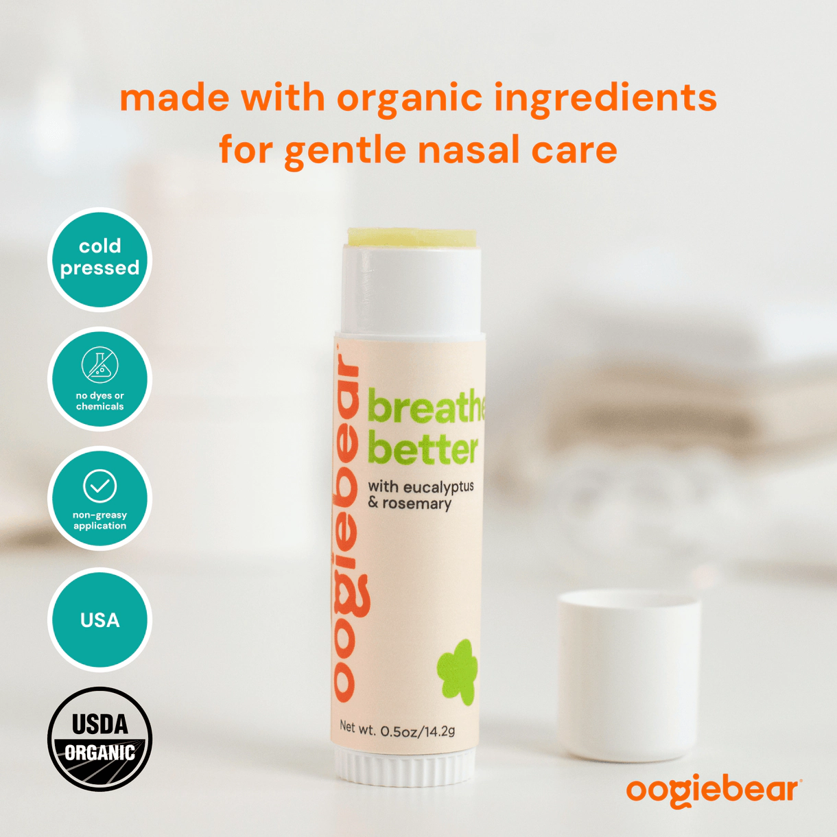 oogiebear Breathe Better Baby Organic Balm .5 Oz.