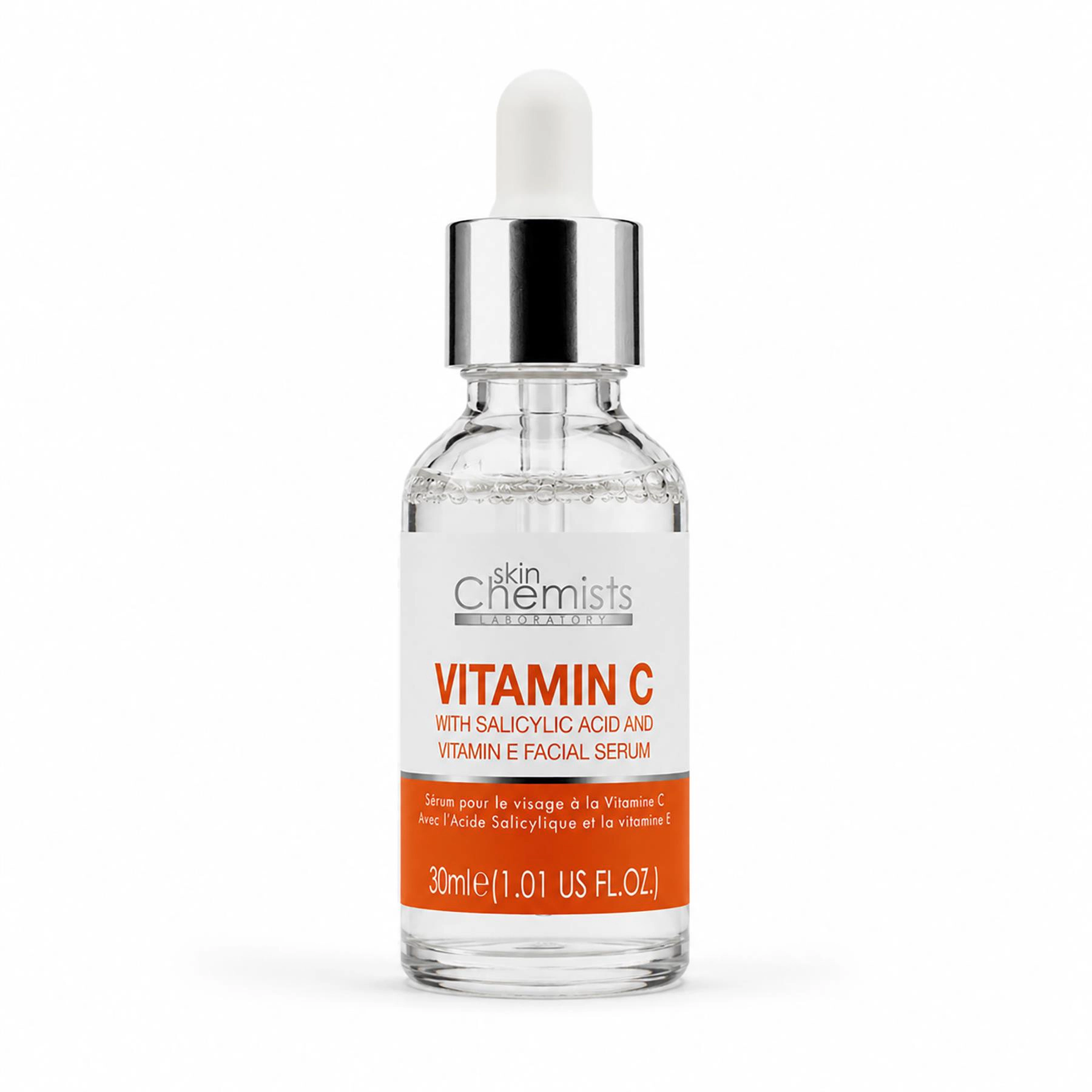 skinChemists Vitamin C & Salicylic Acid Facial Serum 30ml - Brightening Gel for Acne, Blemishes and Large Pores