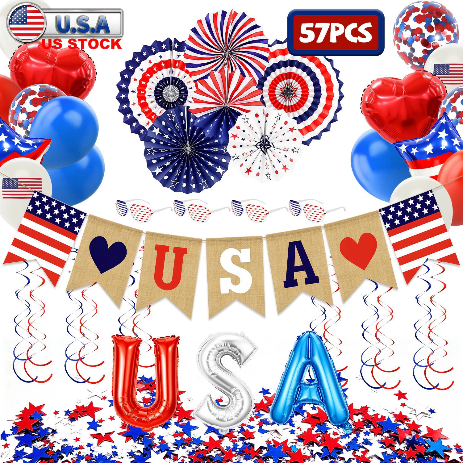 IMounTEK Unisex Patriotic 4th Of July Decoration Set