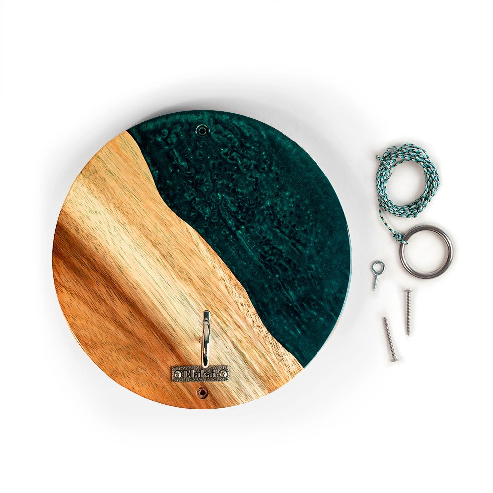 Elakai  One of a Kind Epoxy Resin Live-Edge Wood Hook and Ring Toss Game