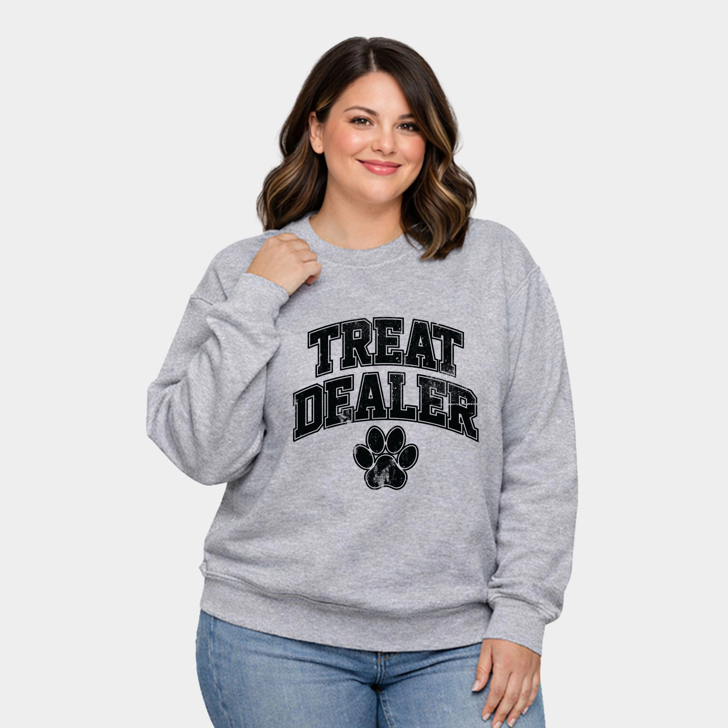 Simply Sage Market - Treat Dealer Paw  Women's Plus Sized Graphic Sweatshirt