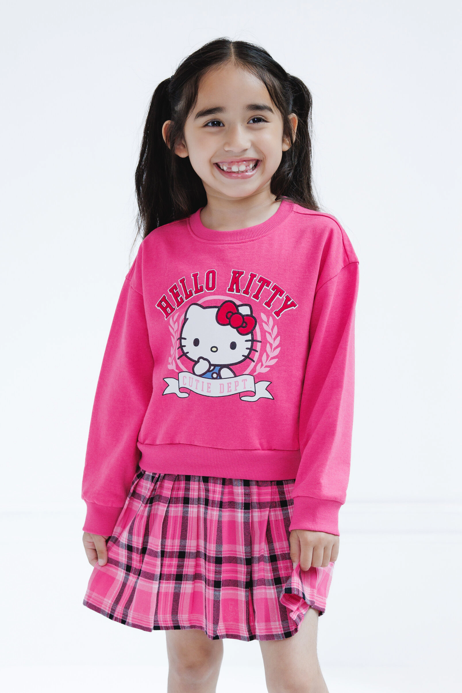 Hello Kitty Girls' Fleece Pleated Dress