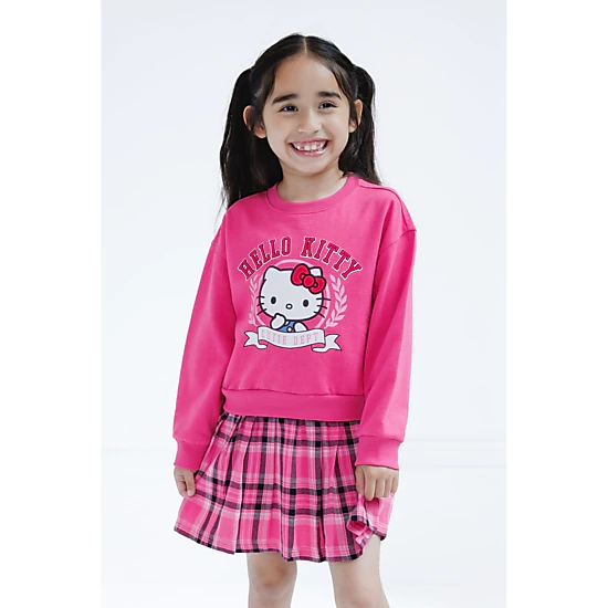 Hello Kitty Girls' Fleece Pleated Dress