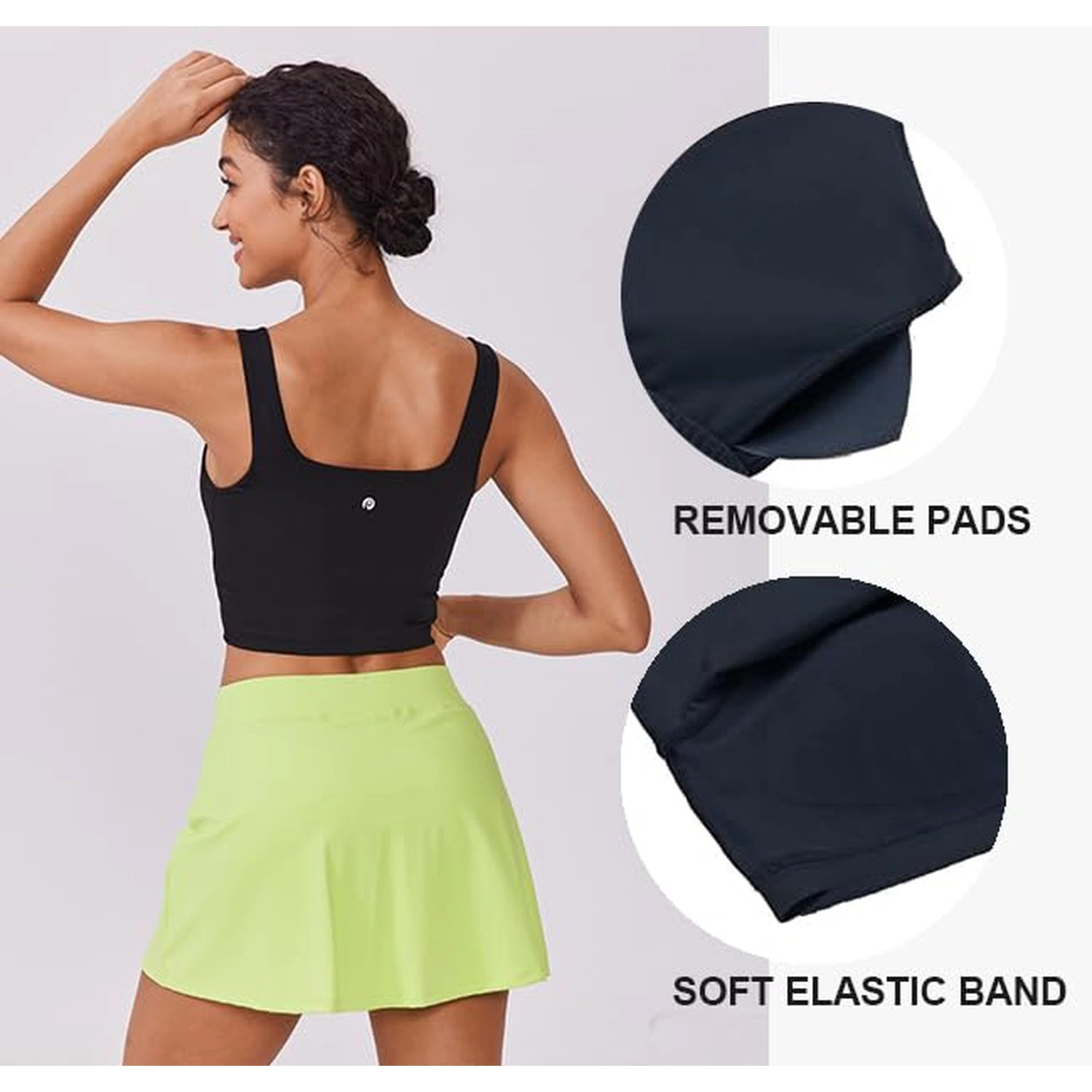 Pinspark Womens Square Neck Crop Top Wide Strap Sleeveless Solid Casual Summer Tank