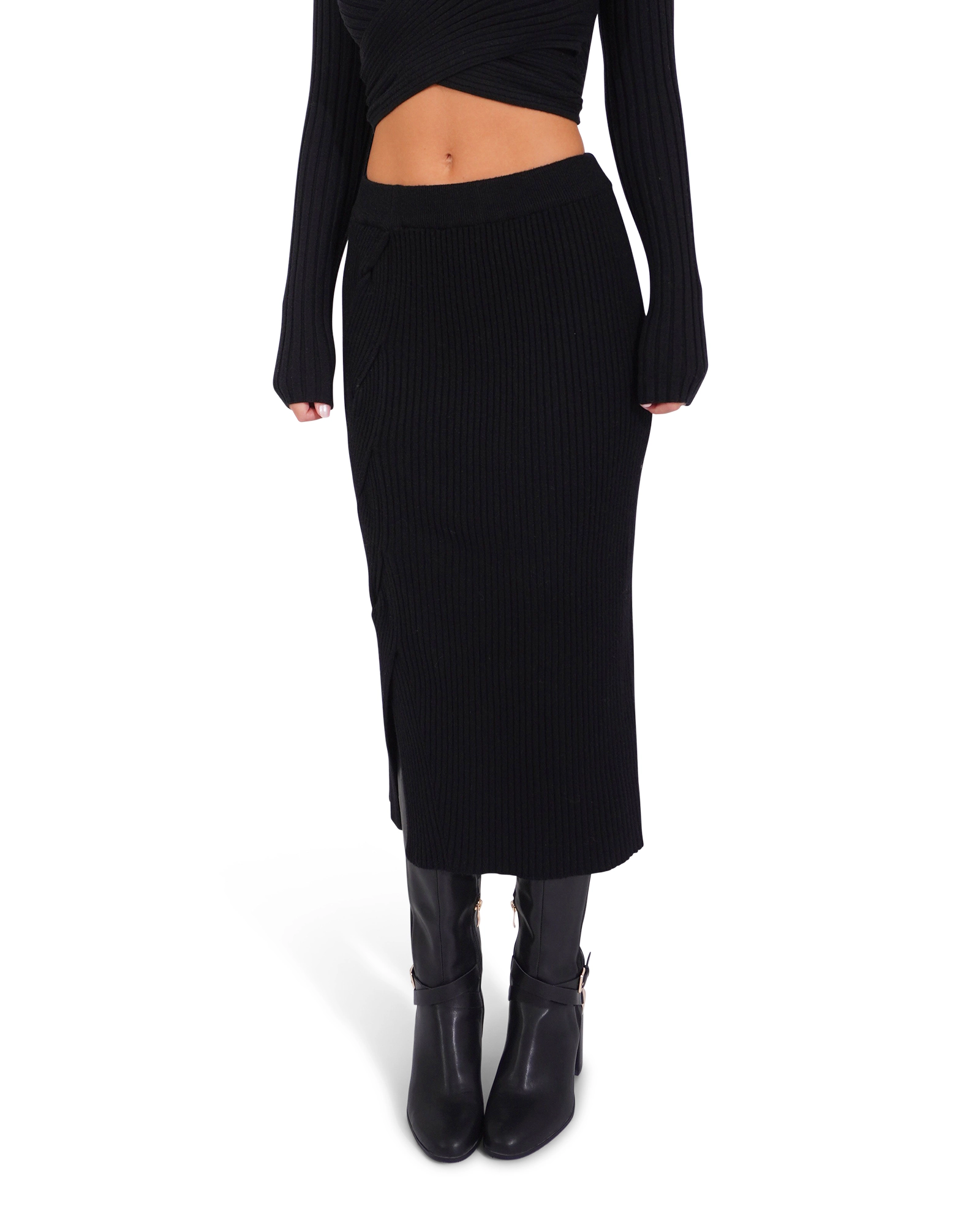 Belle & Bloom Womens All My Life Knit Midi Skirt