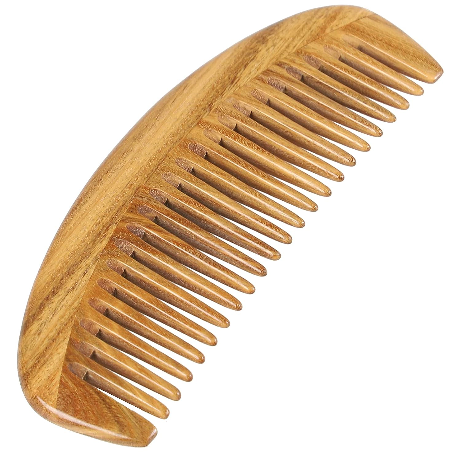 Prism Edge Unisex Natural Sandalwood Oval Fine Tooth Comb