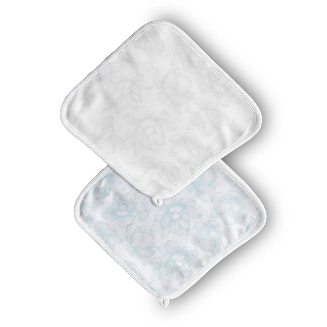 PetalSoft Wash Cloth Duo, Floral -  9" x 9"