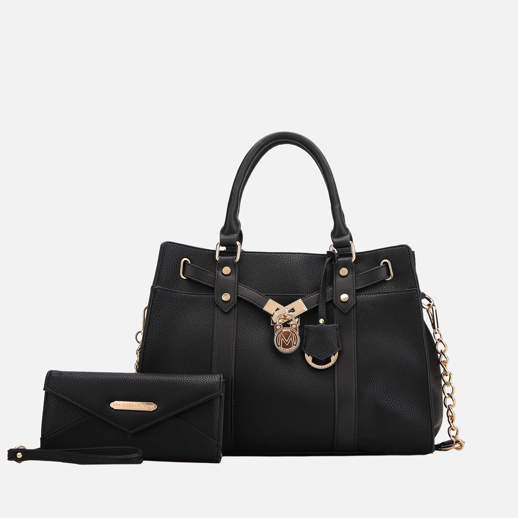 MKF Collection by Mia K Christine Satchel Bag and Wristlet Wallet Set - Vegan Leather