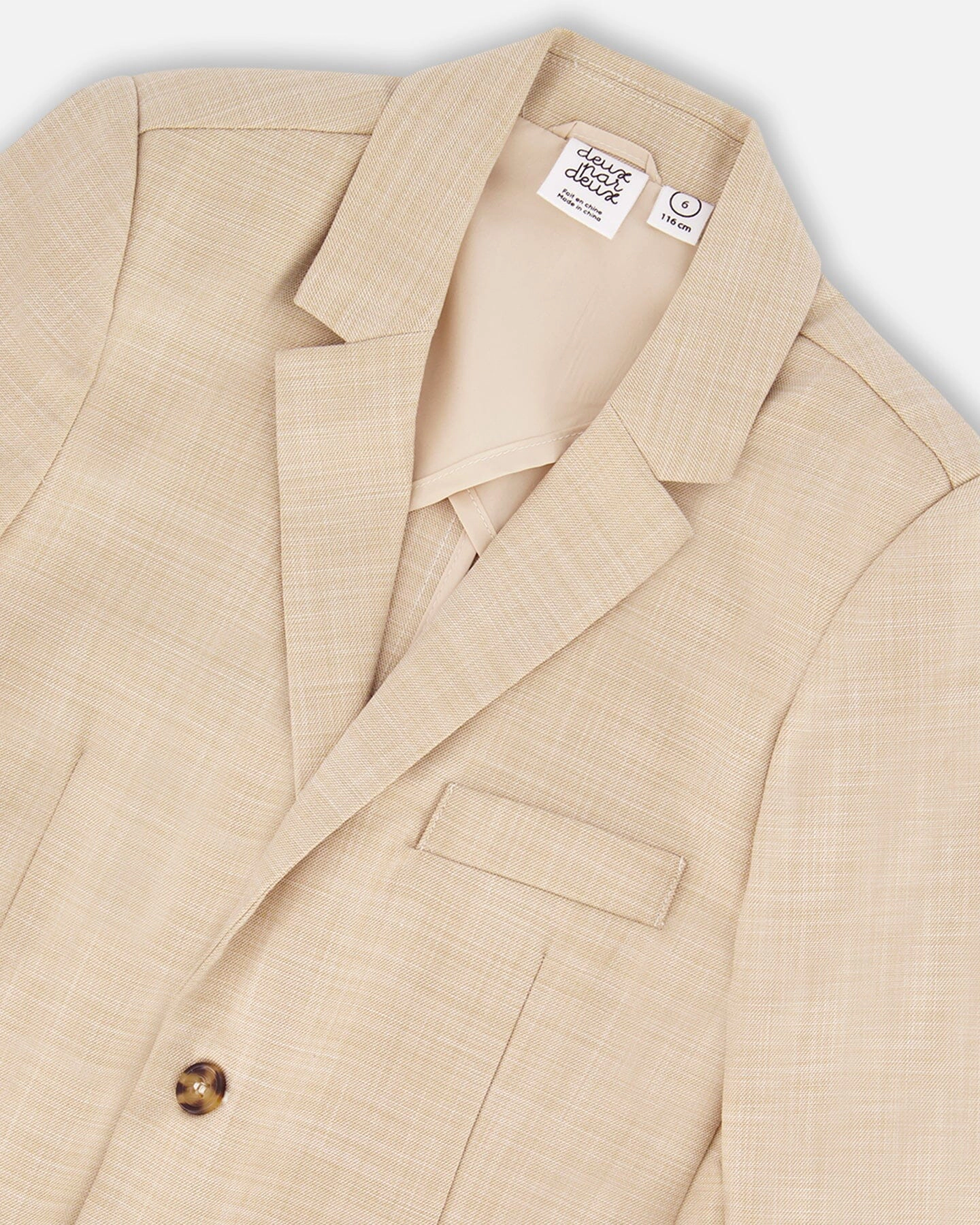 Deux par Boys Two-Button Tailored Blazer with Flap Pockets