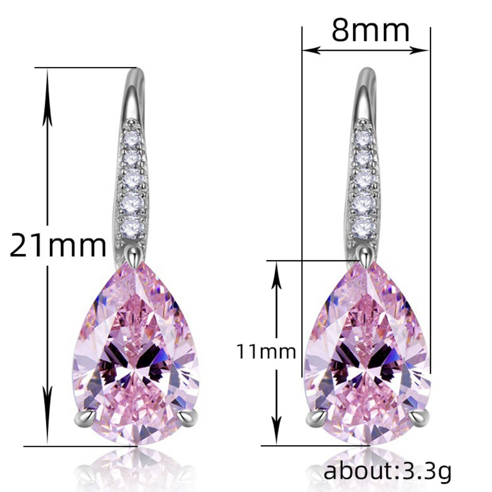 Simple Luxury Waterdrop Cubic Zirconia Dangle Earring