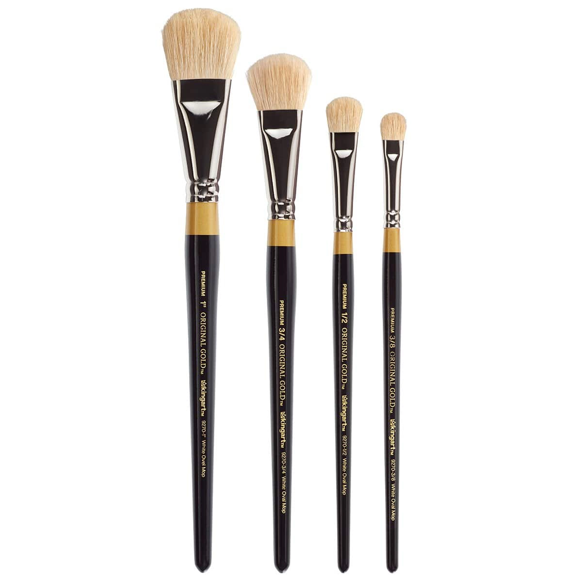 KINGART Original Gold 9270 Oval Mop Brush Set, 4-Piece