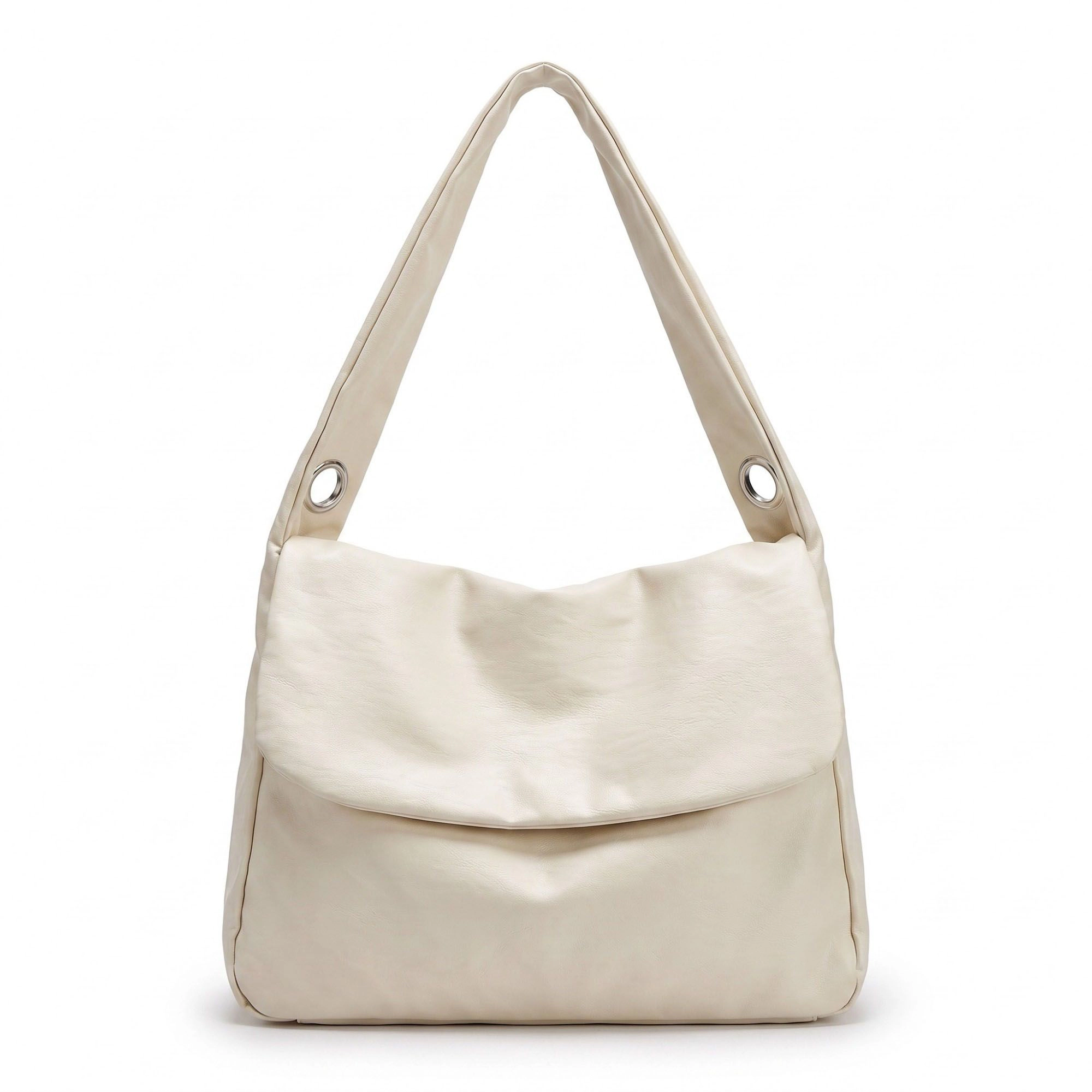 Alilang Women's  Flap Hobo Bag with Grommet Strap and Wide Shoulder Handle 11.8x9.5x4in