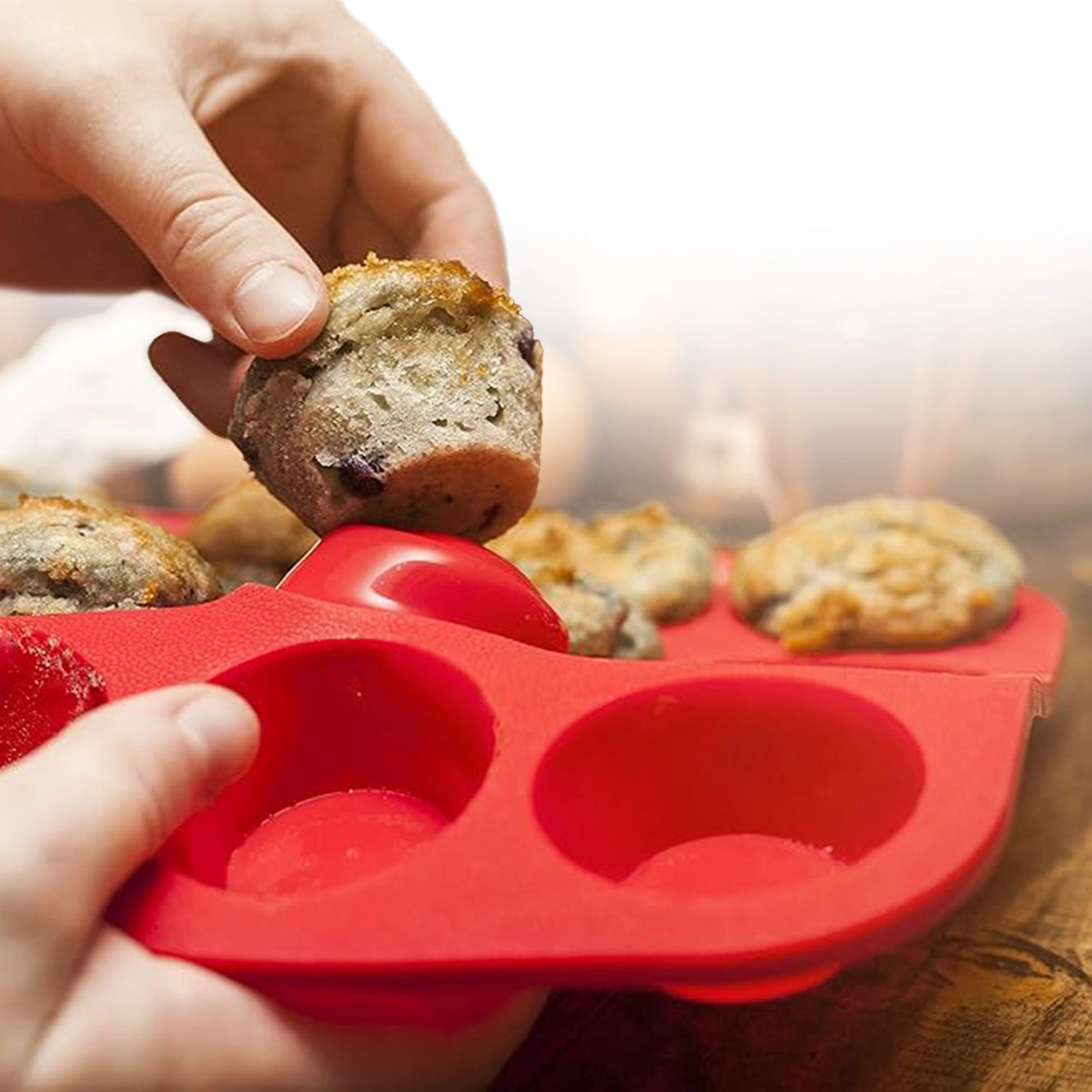 Cheer Collection Set of 3 Non-Stick Silicone Muffin Pans – BPA-Free