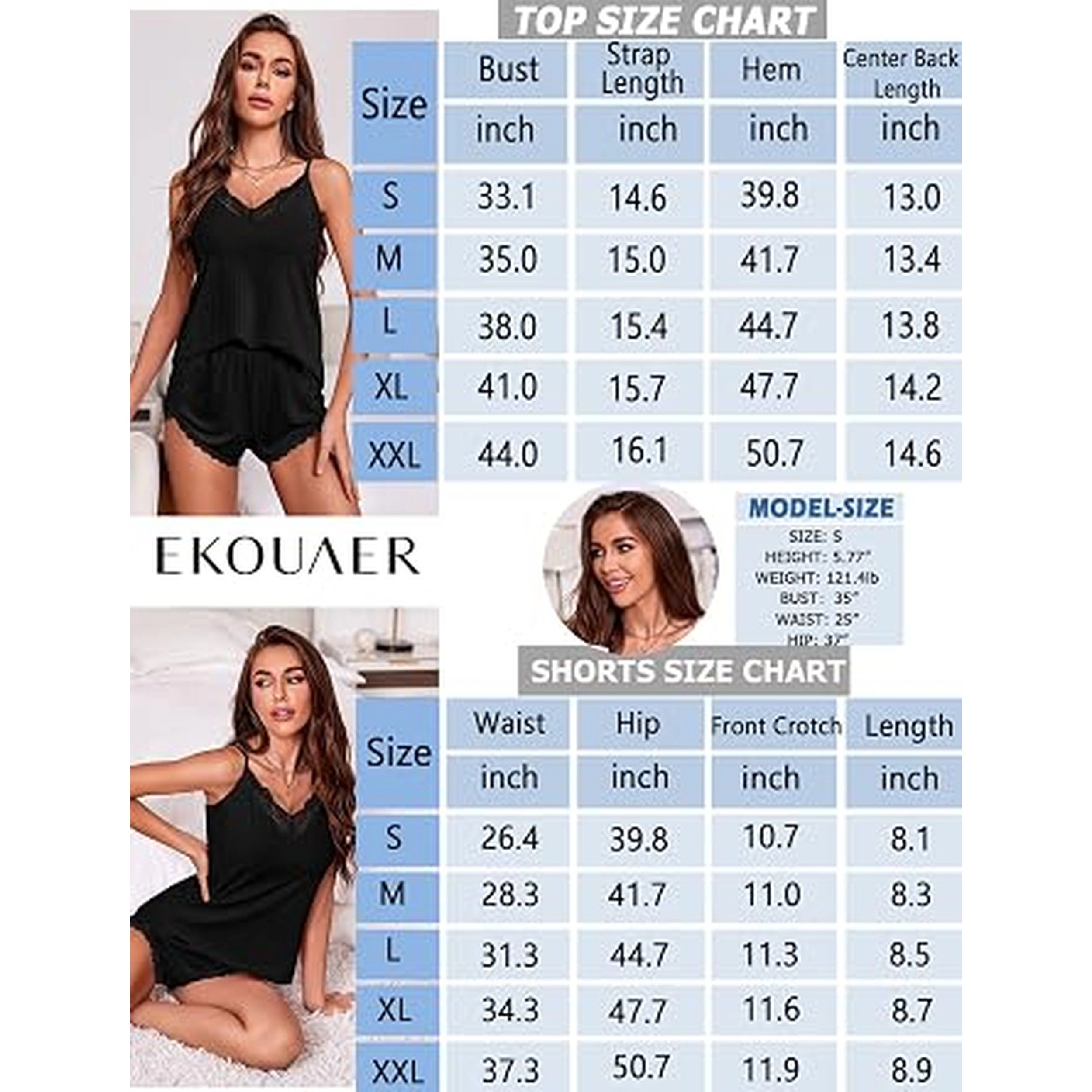Ekouaer Women's Ribbed Two Piece Cami Shorts Pajama Set