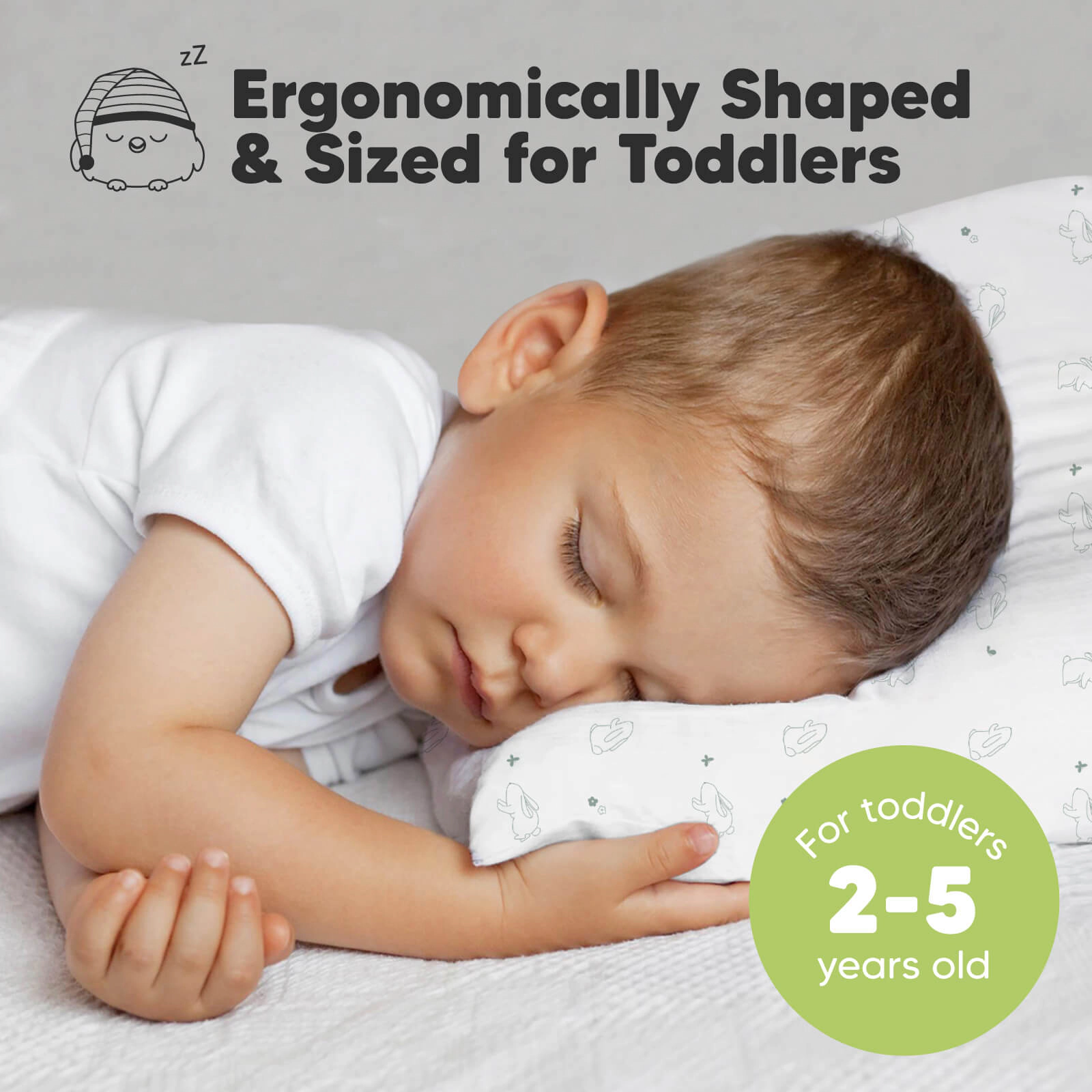 KeaBabies 2-Pack Toddler Pillows Without Pillowcase