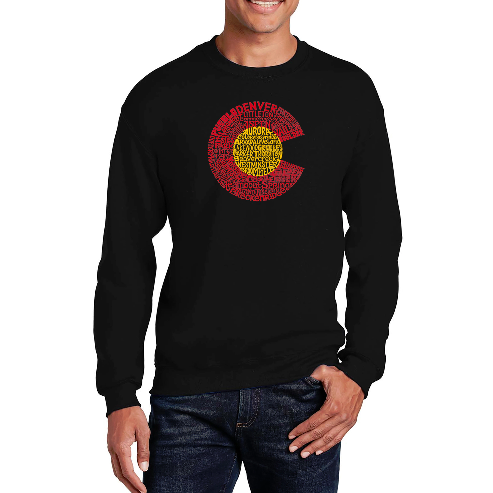 LA Pop Art Colorado - Mens Word Crew Sweatshirt
