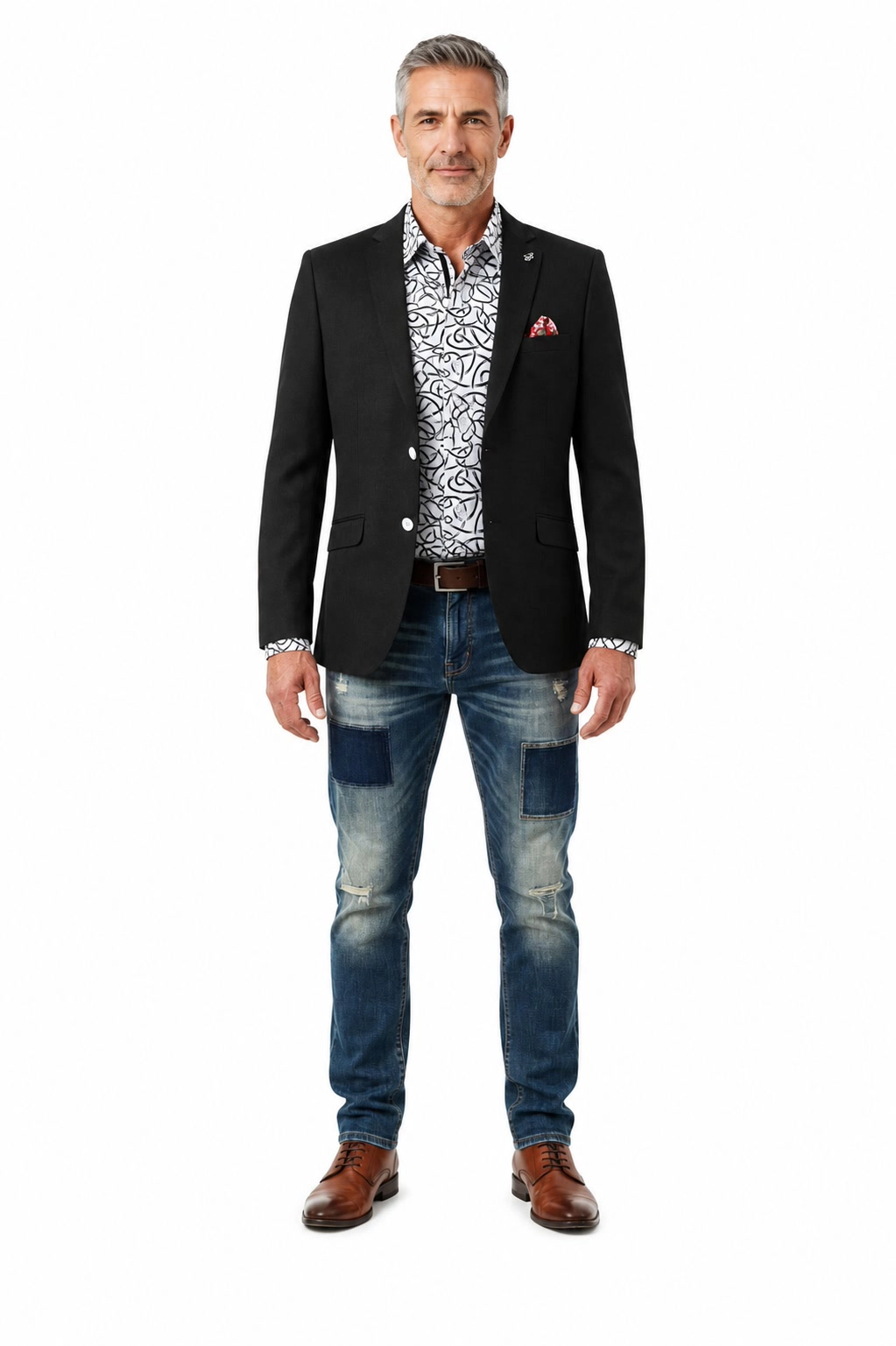 Elie Balleh Men's Solid Slim Fit Blazers Sports Coat Jacket