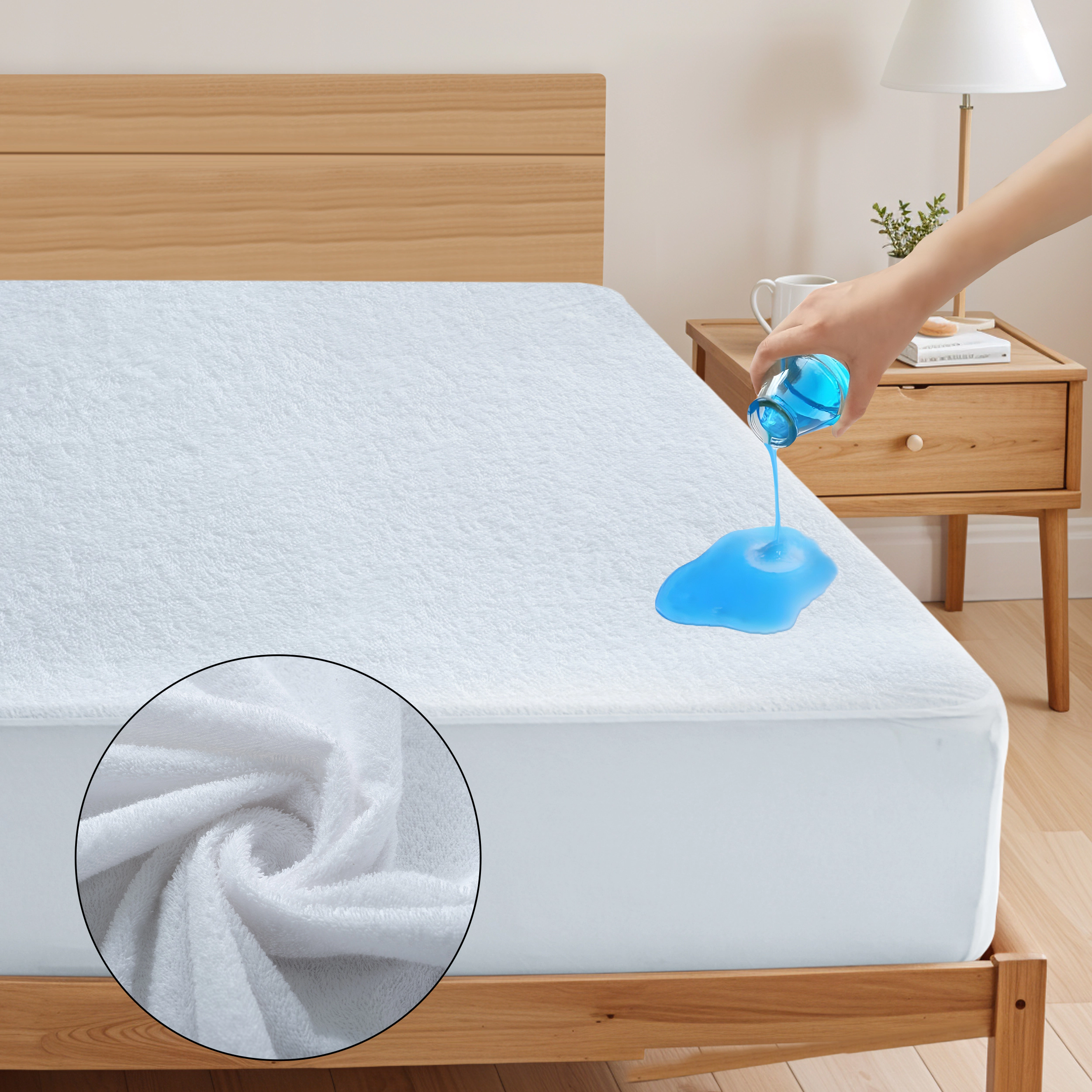 Lux Decor Collection Waterproof Terry Top Mattress Protector, Hypoallergenic Mattress Cover with Deep Pocket Fit