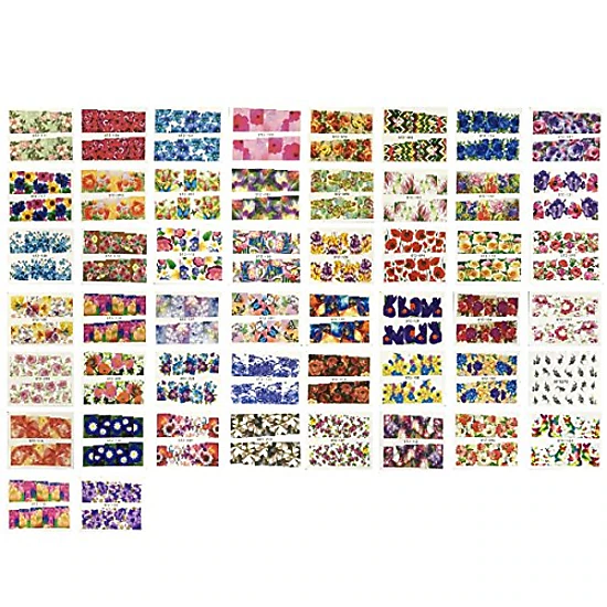 Wrapables Flowers Water Slide Nail Art Decals Water Transfer Nail Decal Sheets (50 sheets)