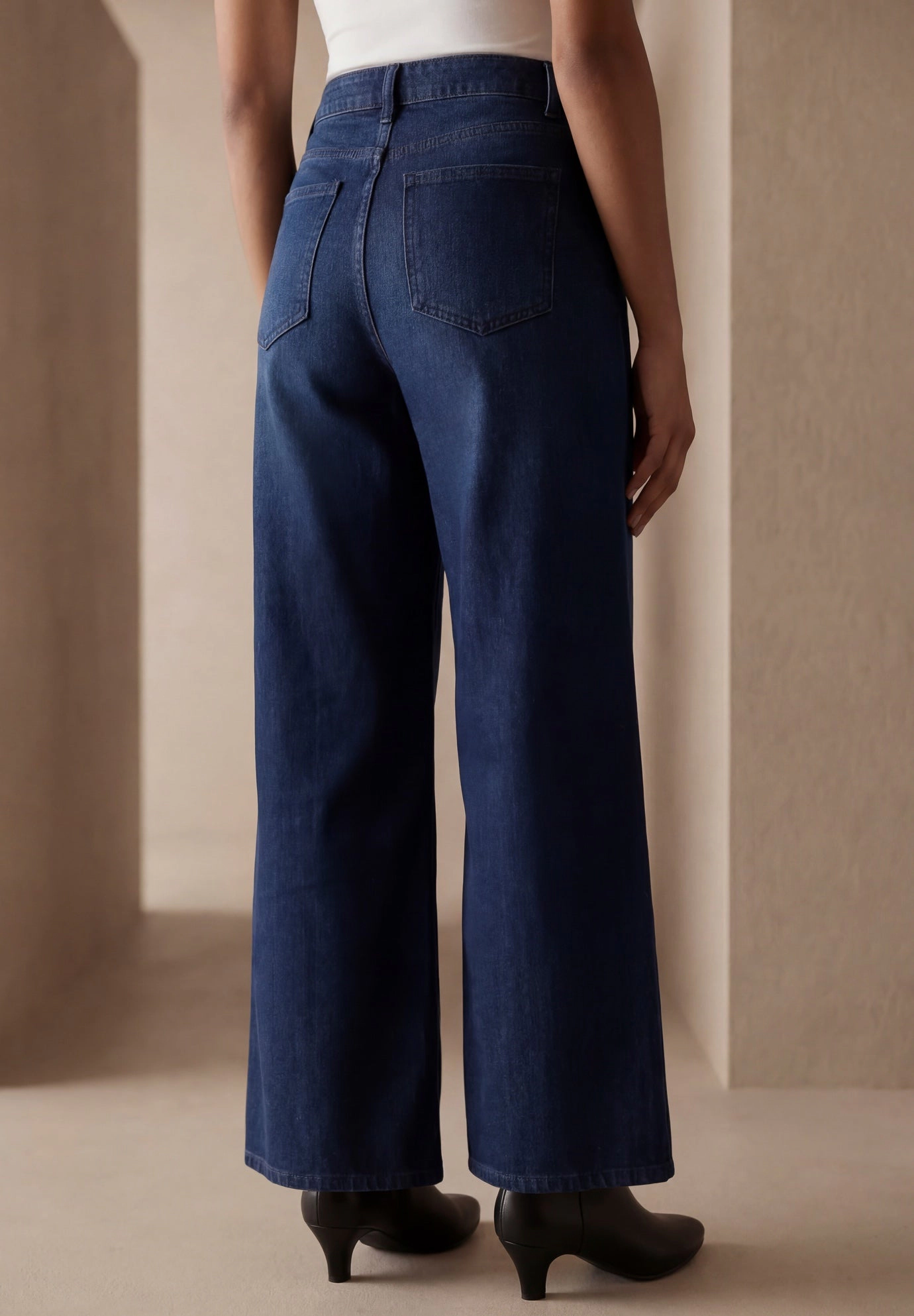 Jessica London Women's Plus Classic Denim Wide Leg Jean