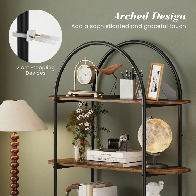 Hivvago 4-Tier Open Bookcase with Sturdy Metal Frame for Living Room