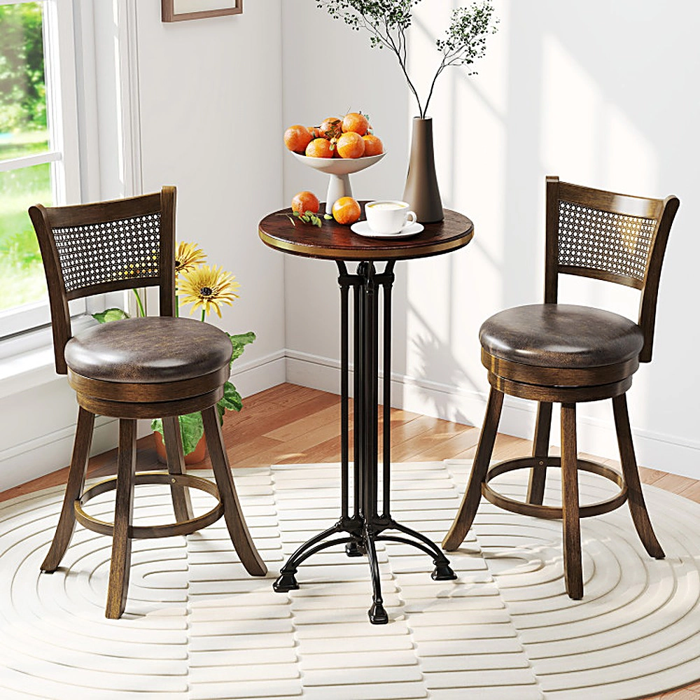 SUGIFT Swivel Counter Height Bar Stools with 25-in Seat 400-lb Capacity Brown