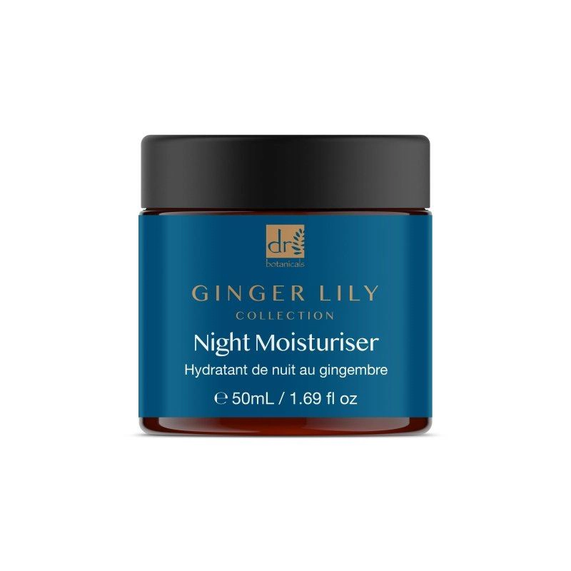 Dr Botanicals Gingerlily Night Moisturiser 50ml - Intense Overnight Hydration, Brightening