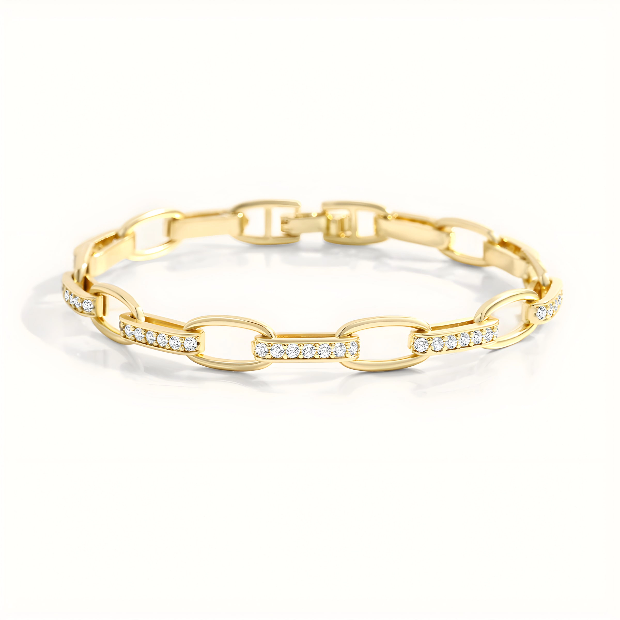 Mint & Lily Women's Interlinked Diamond Paperclip Bracelet