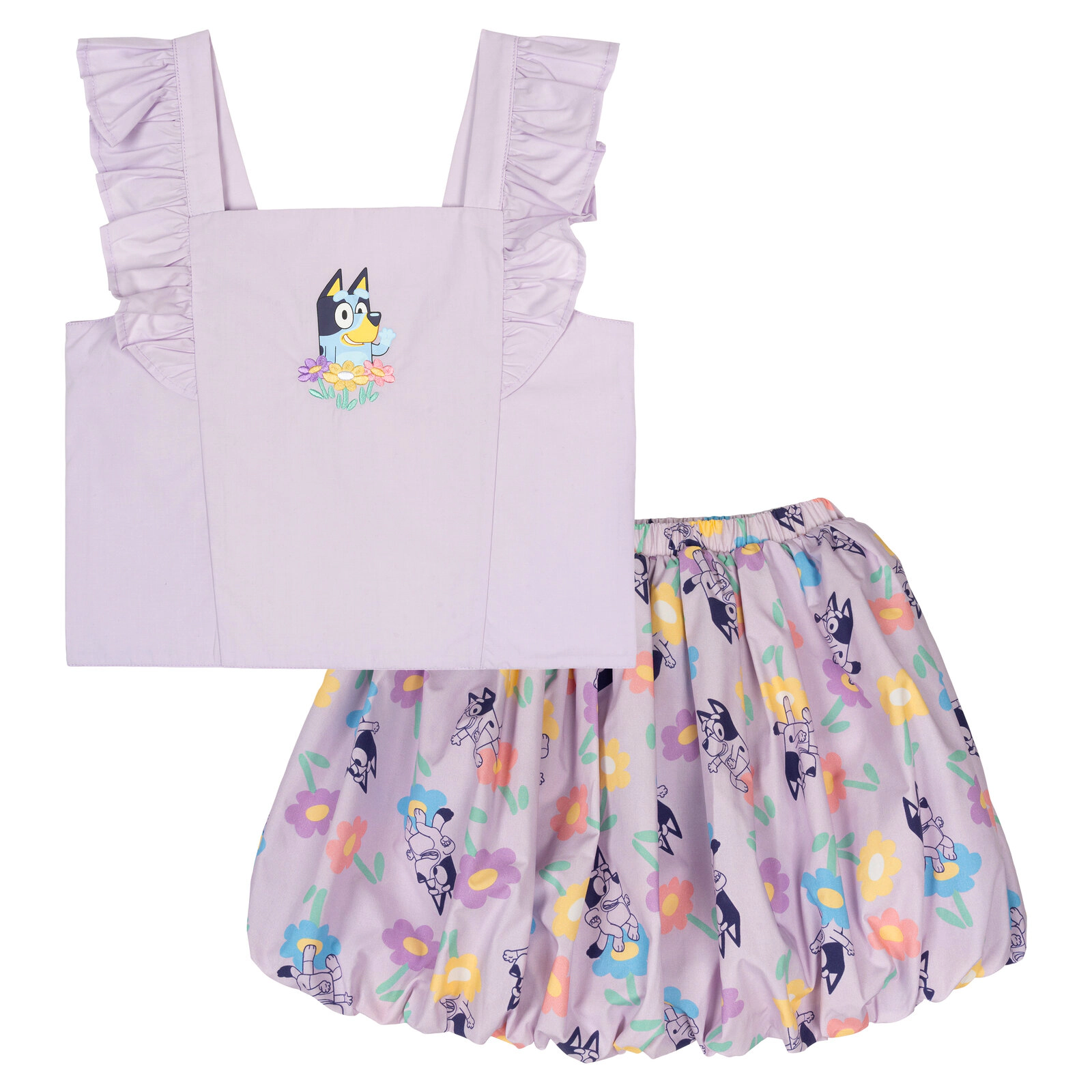Bluey Girls' 2-Piece Sleeveless Tank Top and Skort Set