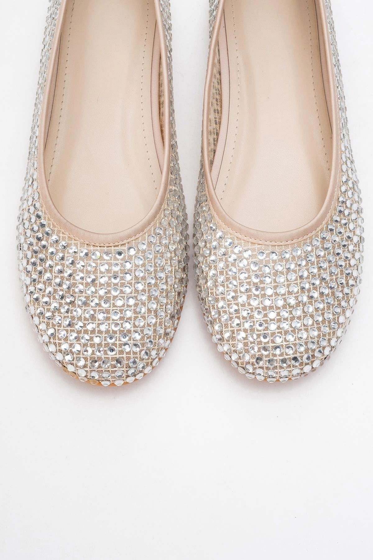 Prologue Shoes Womens Runway Mesh Embellished Ballet Flat