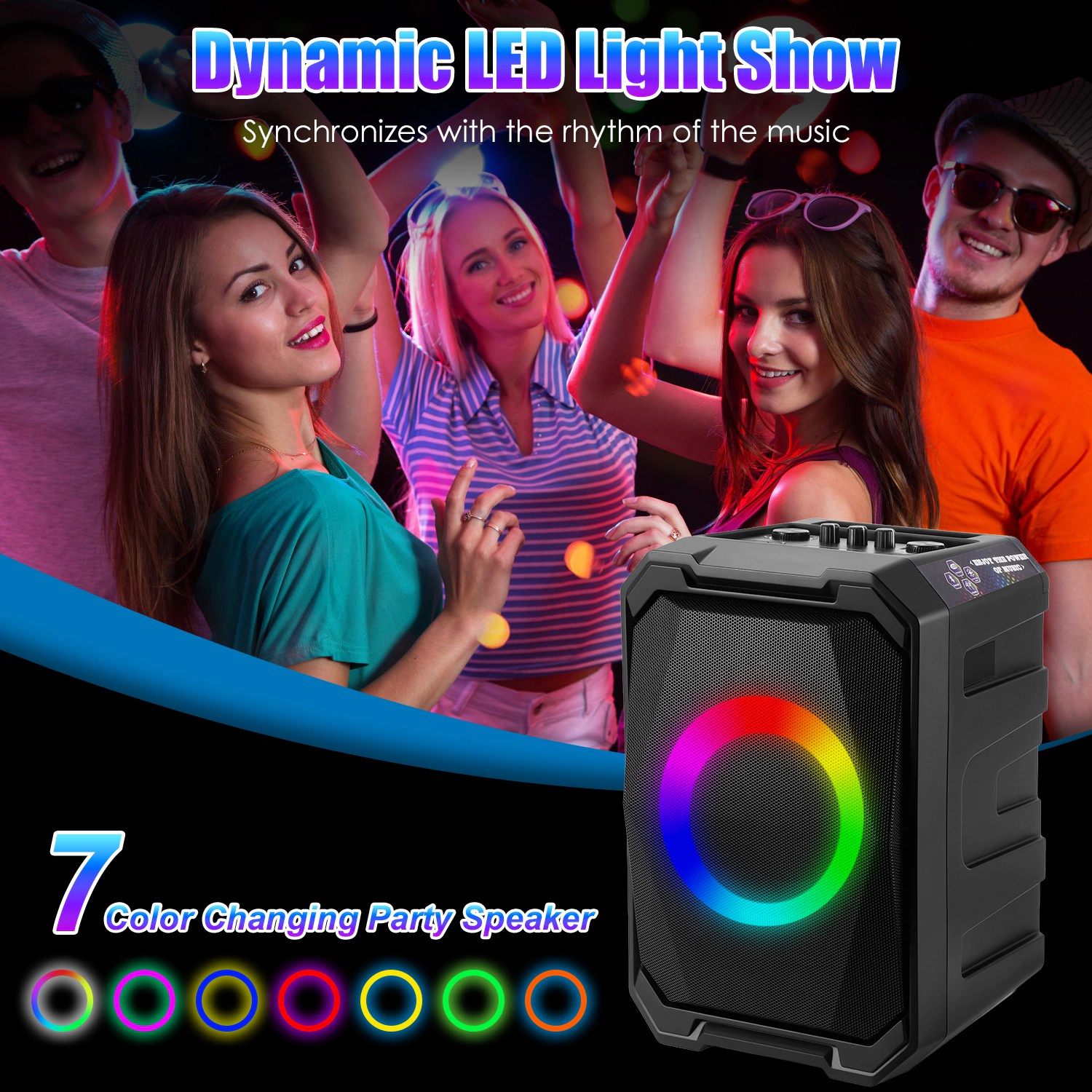 GBruno Wireless Karaoke Party Speaker With 2 Wireless Mics