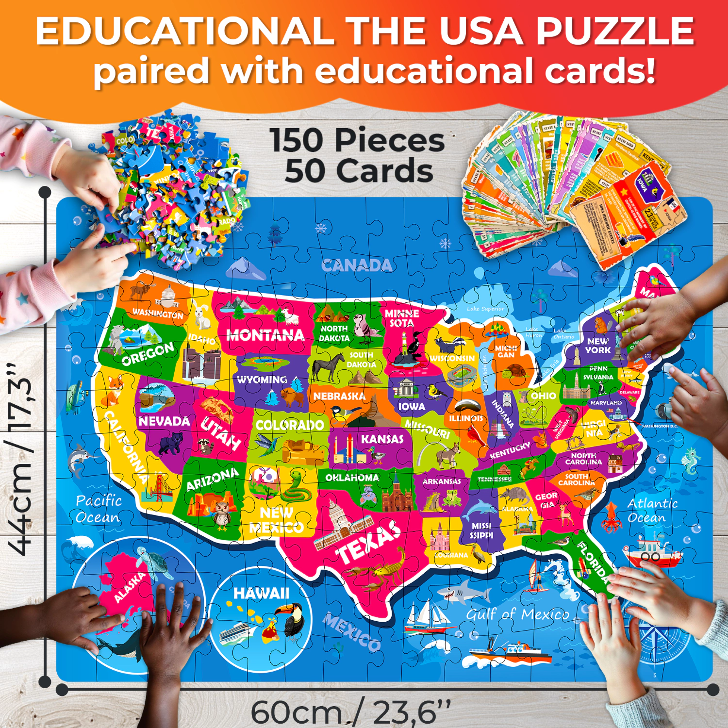 QUOKKA Search & Find Riddle Jigsaw Puzzles, 70 150 Piece Educational Puzzles for Kids Ages 3-8, Animals