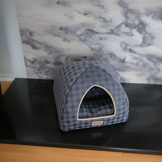 Armarkat C65HHG-LS Purple Gray Combo Checkered Pattern Cat Bed, Color ...