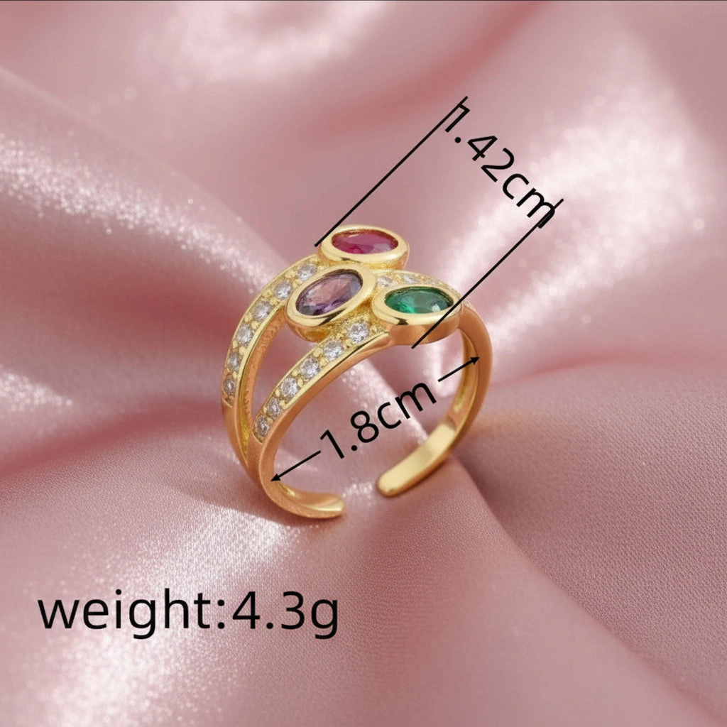 DressAtR Women's Zircon 18K Gold Plated Ring