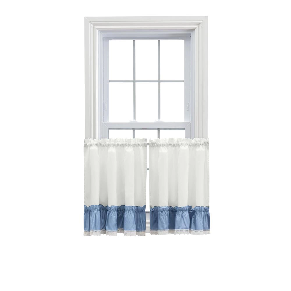 Ellis Curtain Madelyn Ruflled Victorian 1.5 Rod Pocket Window Curtain Tiers